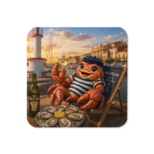Dessous de verre Marseillan – Jeannot le Crabe à l’apéro