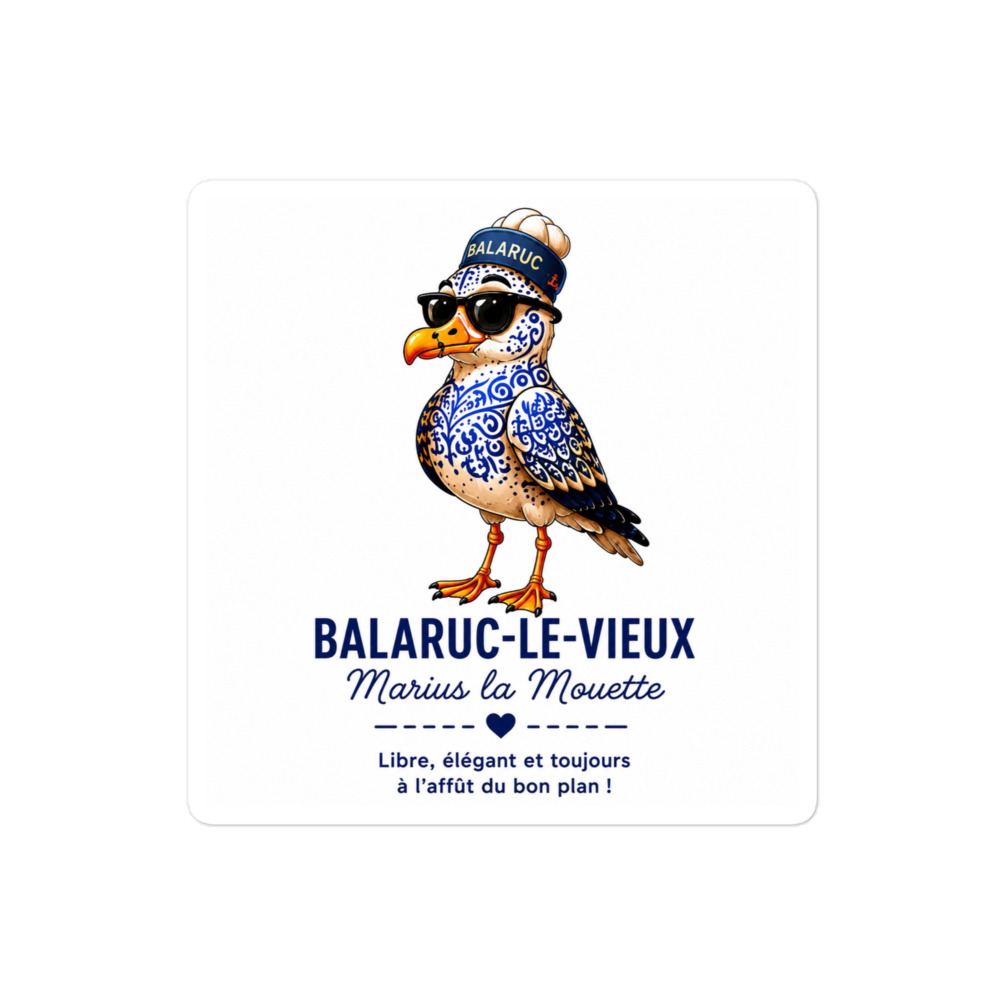 Sticker Balaruc-le-Vieux – Marius la Mouette | Collection TeamThau – Image 2