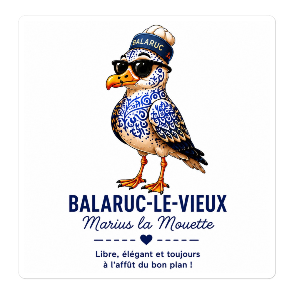 Sticker Balaruc-le-Vieux – Marius la Mouette | Collection TeamThau – Image 3