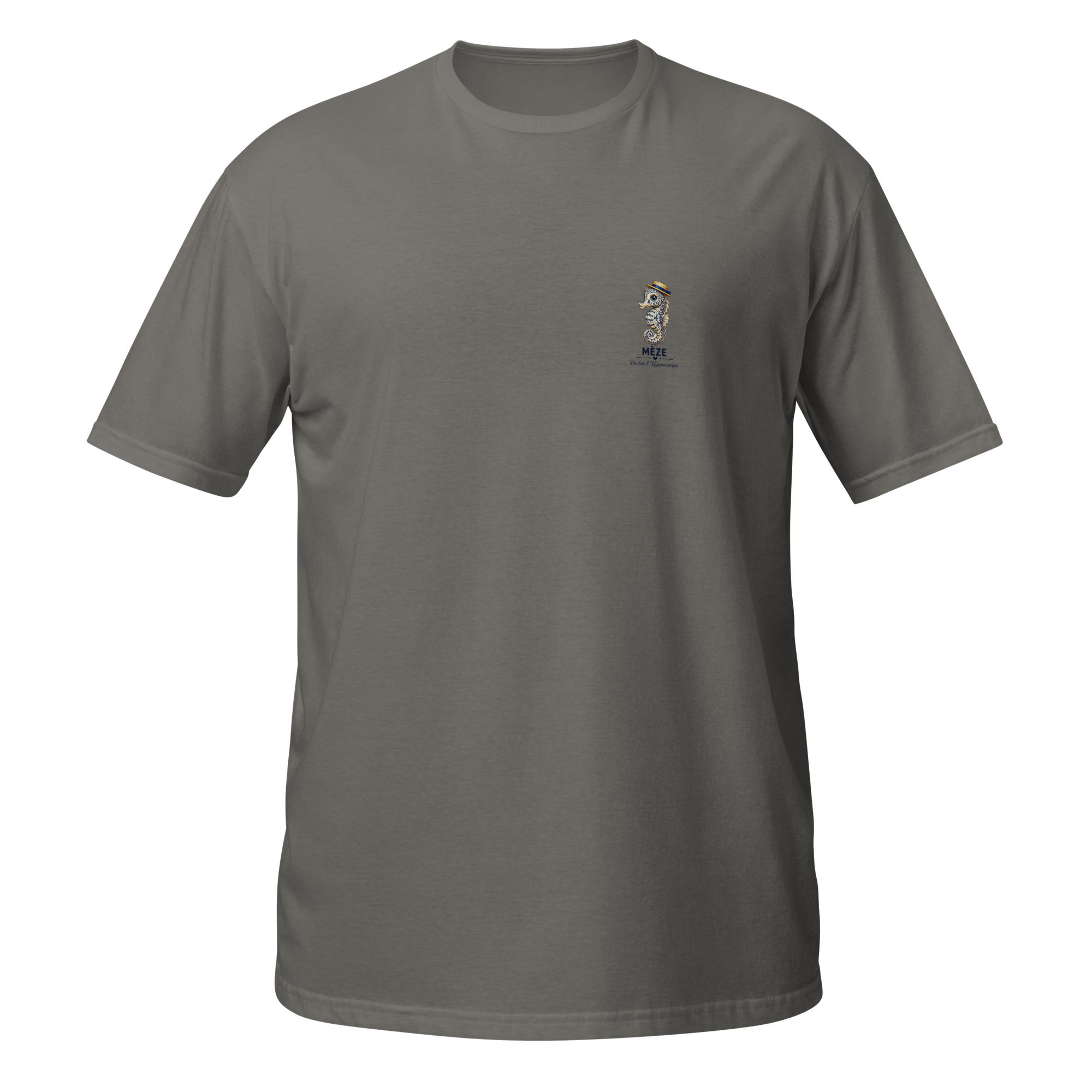 T-shirt Hector de Mèze – Petit motif côté cœur - gris anthracite (Chacoal )