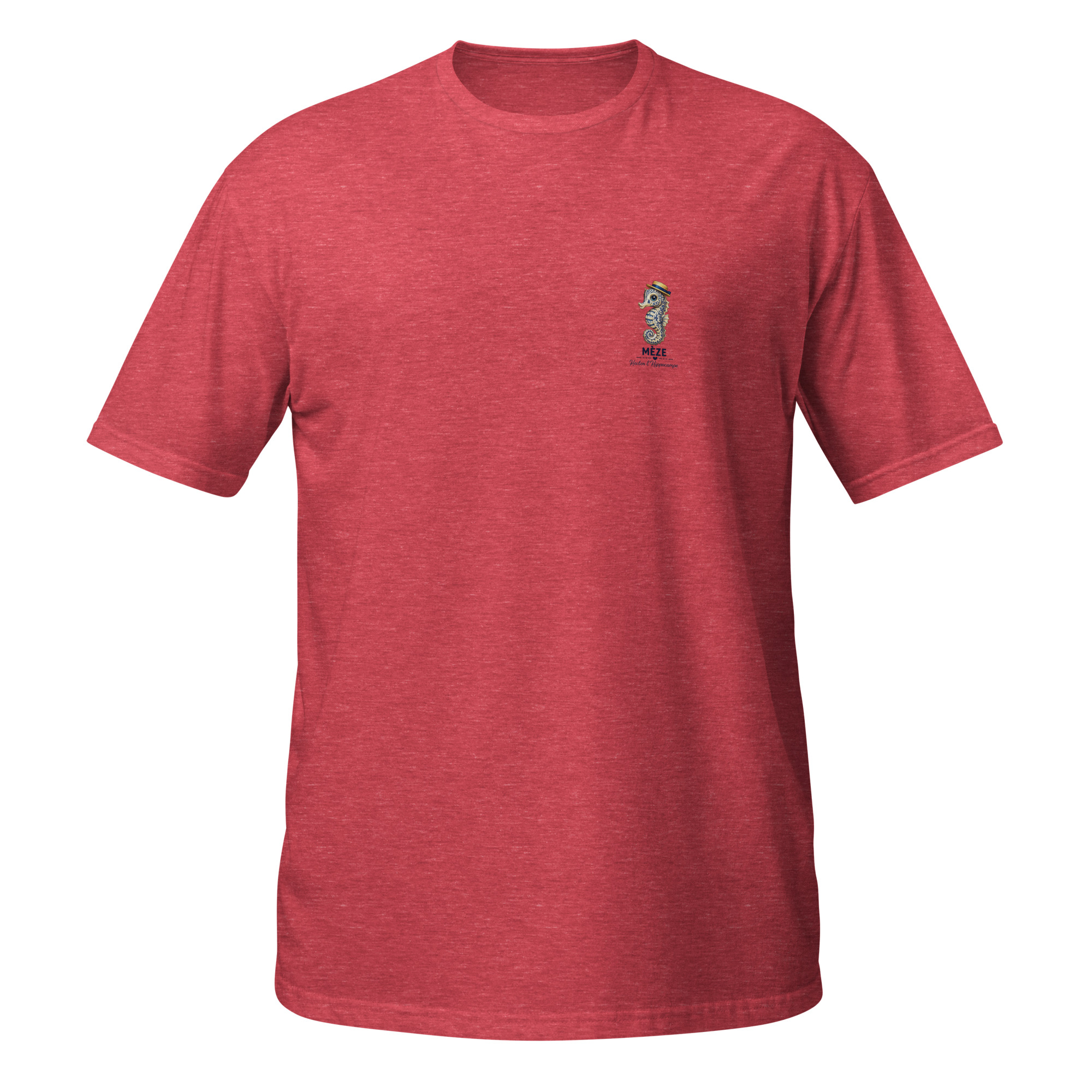 T-shirt Hector de Mèze – Petit motif côté cœur - Rouge chiné (Heather red )