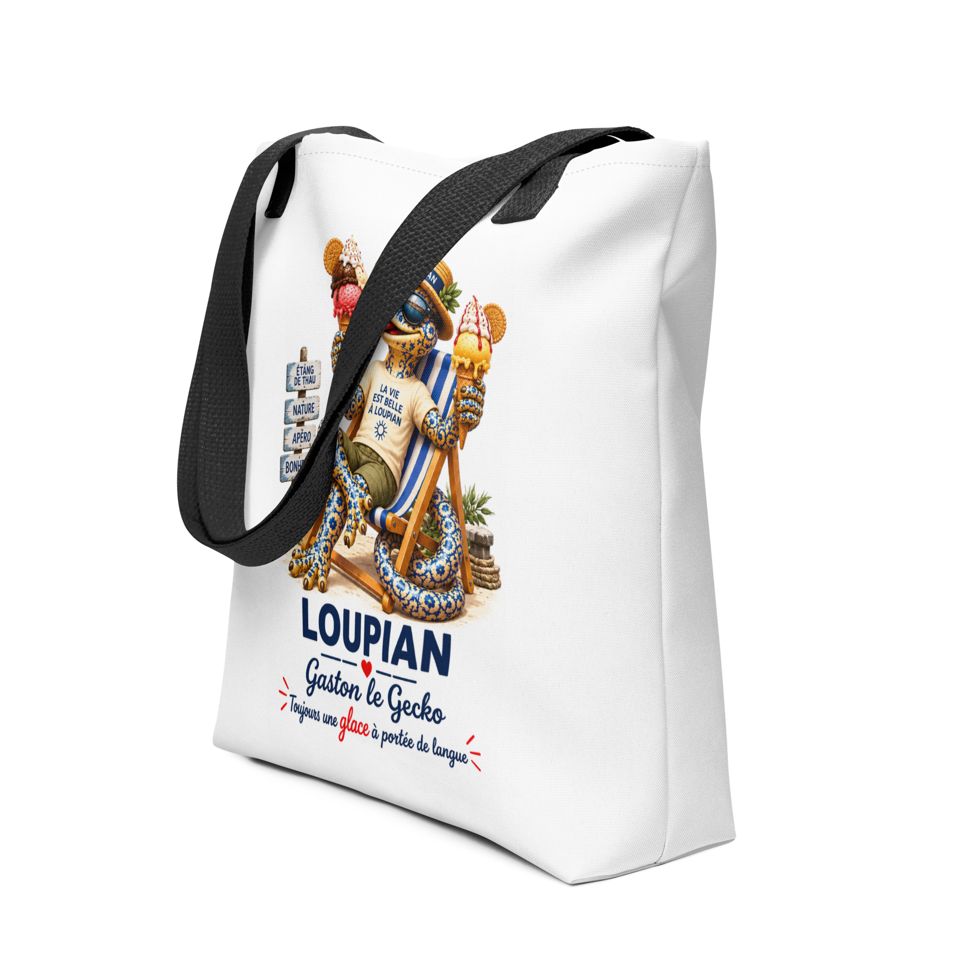 Sac de plage et de courses Gaston le Gecko – Loupian – Image 2