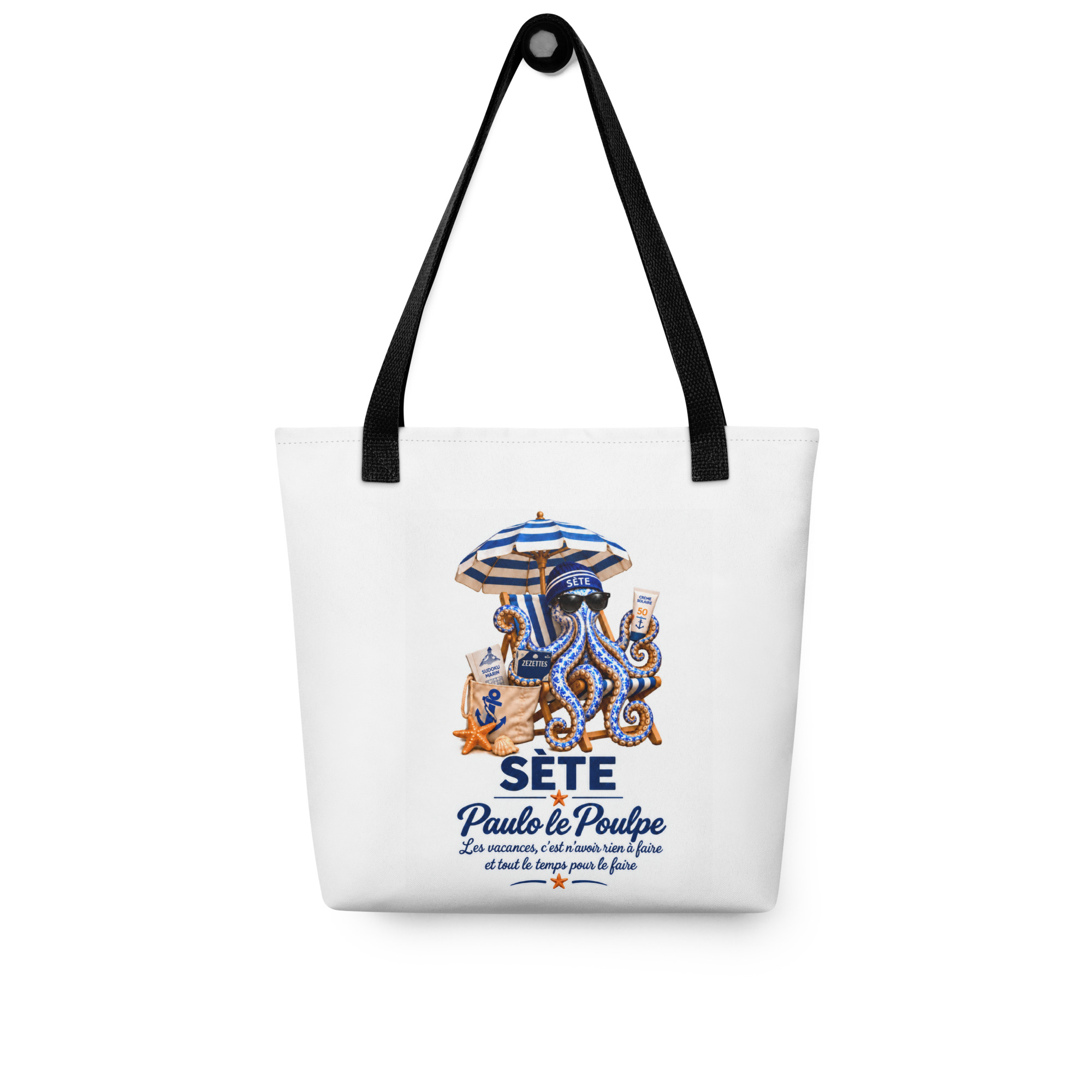 Sac de plage et de courses Paulo le Poulpe – Sète – Image 2