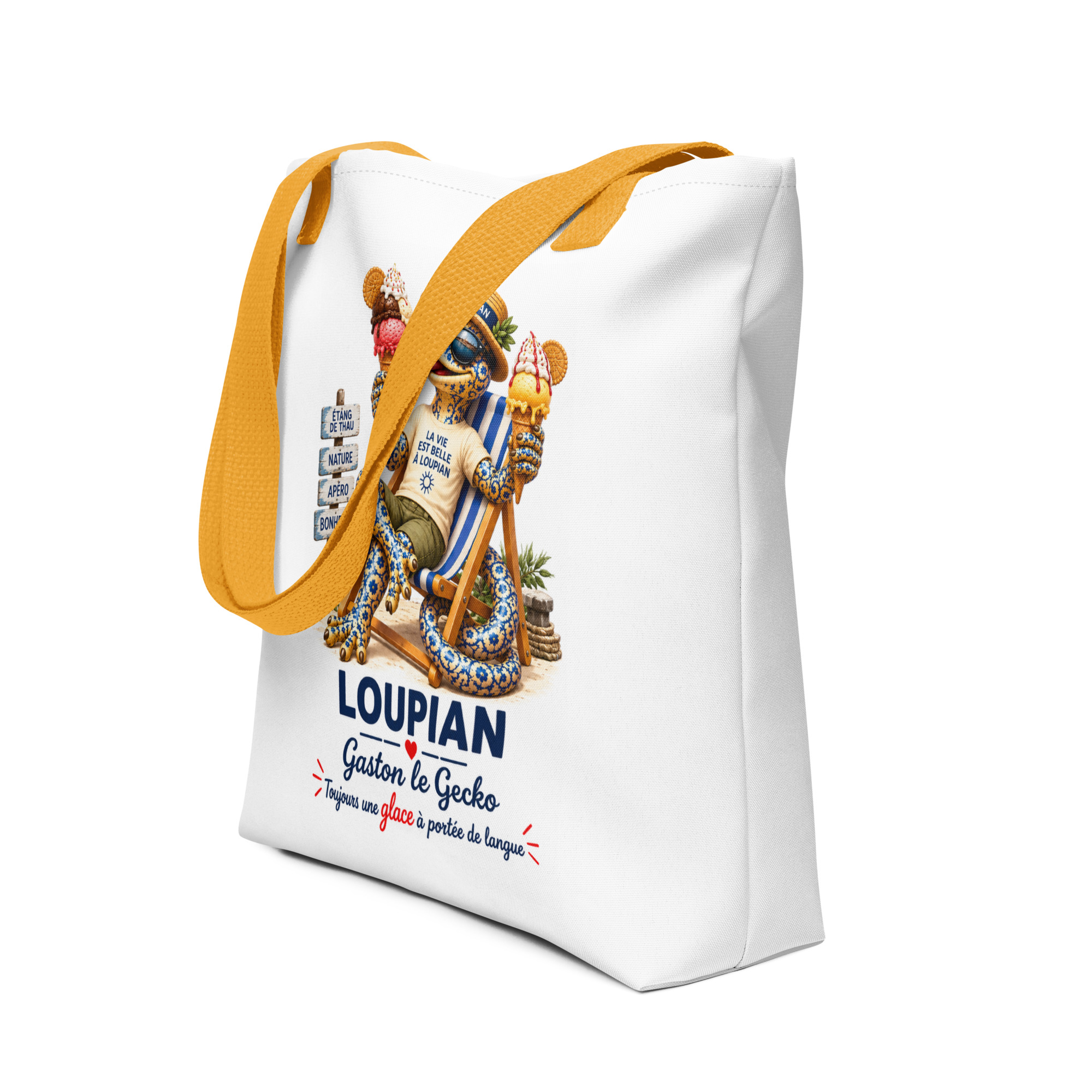 Sac de plage et de courses Gaston le Gecko – Loupian – Image 3
